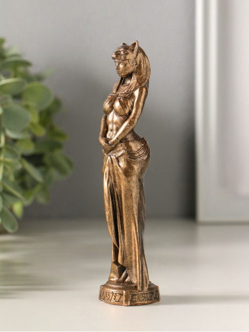 Фигурка «Богиня Бастет», 14×3×3 см, гипс под бронзу винтаж