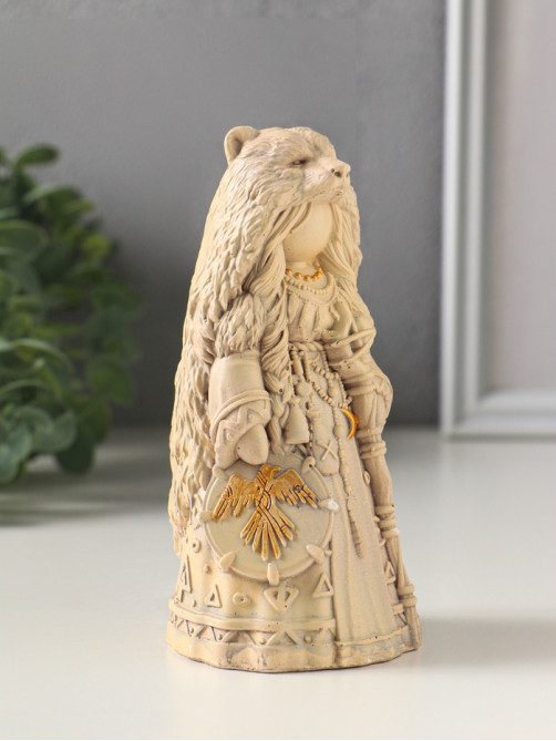 Фигурка гипс «Берегиня Шаманка медведица», 13.5×6 см, слоновая кость
