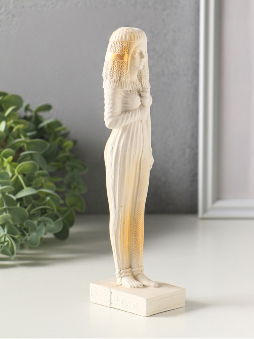 Фигурка гипс «Богиня Египта», 19.5×4 см, белая с позолота