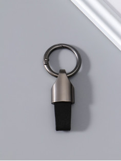 Брелок для ключей Cartage, на ремешке, чёрный хром, 3.5×8 см