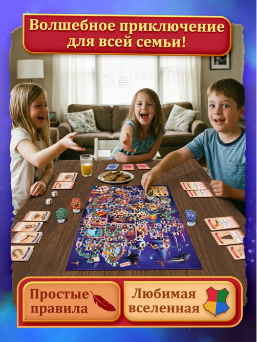 Настольная игра-бродилка «Битва факультетов», 2 в 1, 6+