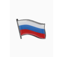 Брошь «Флаг России», триколор в серебре
