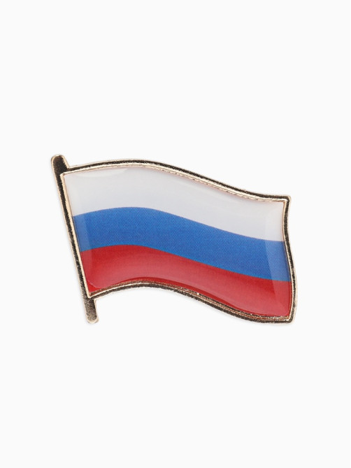 Брошь «Флаг России», триколор в золоте
