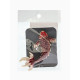 Брошь «Рыба карп», бордовая в золоте