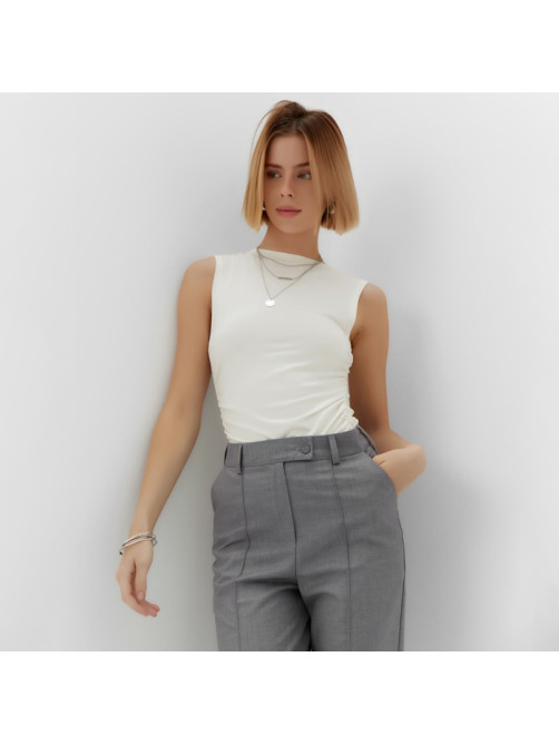 Брюки женские зауженные MINAKU: Casual Collection, серые, размер 42