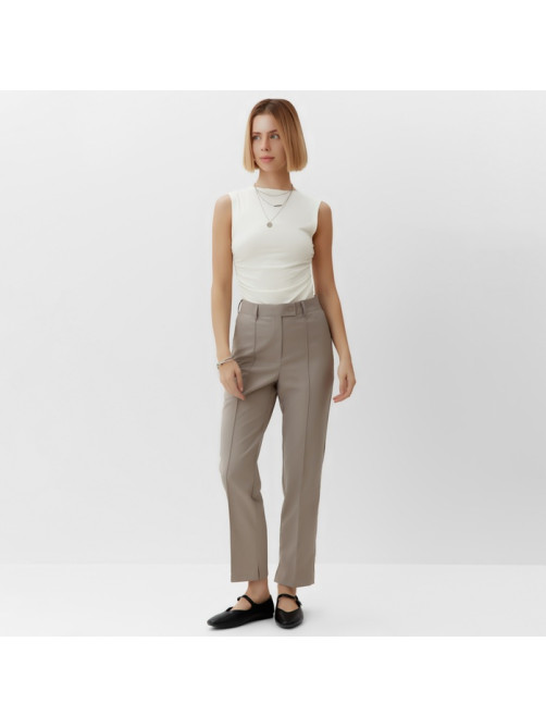 Брюки женские зауженные MINAKU: Casual Collection, бежевые, размер 46