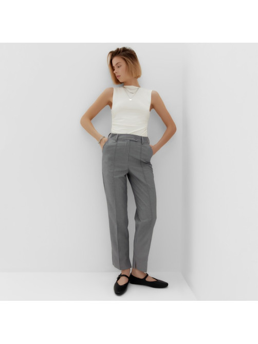 Брюки женские зауженные MINAKU: Casual Collection, серые, размер 42