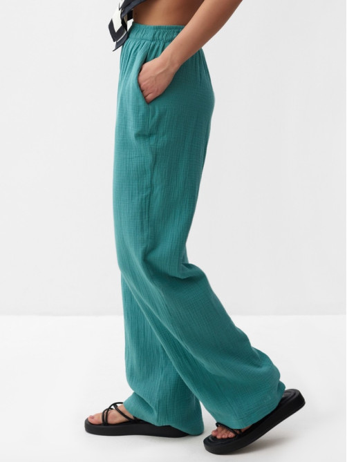 Брюки женские MIST Muslin, размер 40 (XS), бирюзовые