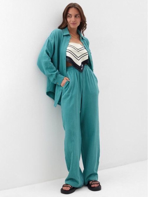 Брюки женские MIST Muslin, размер 40 (XS), бирюзовые