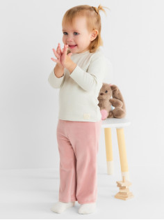 Брюки для девочки «Крошка Я» Plushy, р. 74-80 см, розовый