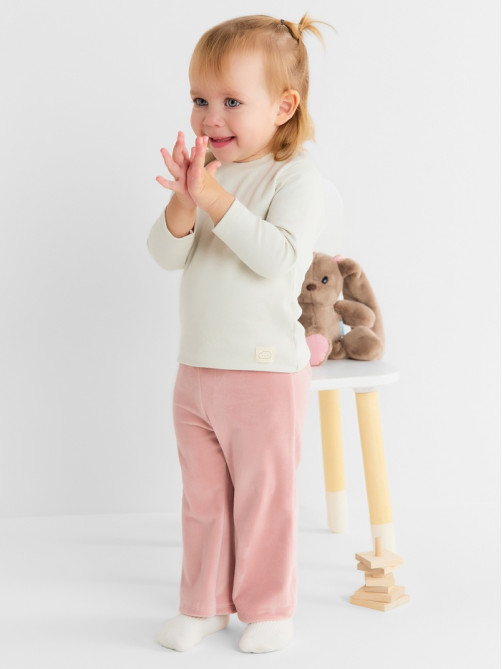 Брюки для девочки «Крошка Я» Plushy, р. 74-80 см, розовый