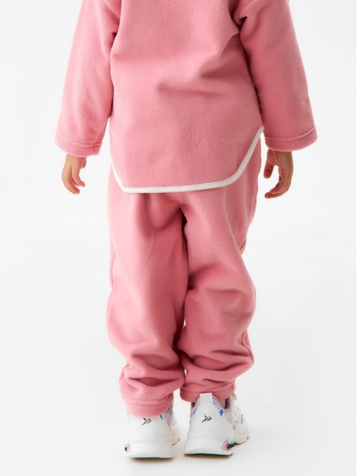 Брюки флисовые детские MINAKU: Fleece Soft, розовые, рост 122 см