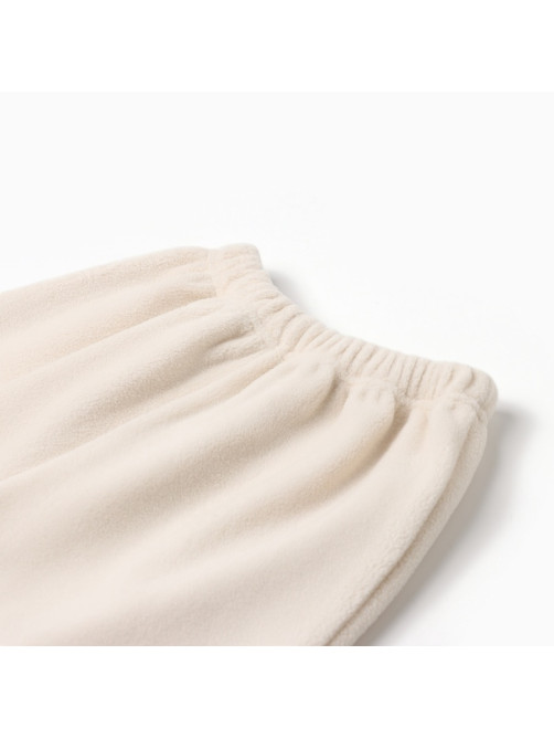 Брюки флисовые детские MINAKU: Fleece Soft, бежевые, рост 140 см