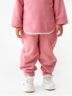 Брюки флисовые детские MINAKU: Fleece Soft, розовые, рост 122 см
