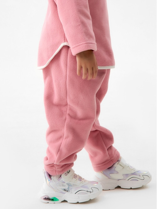 Брюки флисовые детские MINAKU: Fleece Soft, розовые, рост 122 см