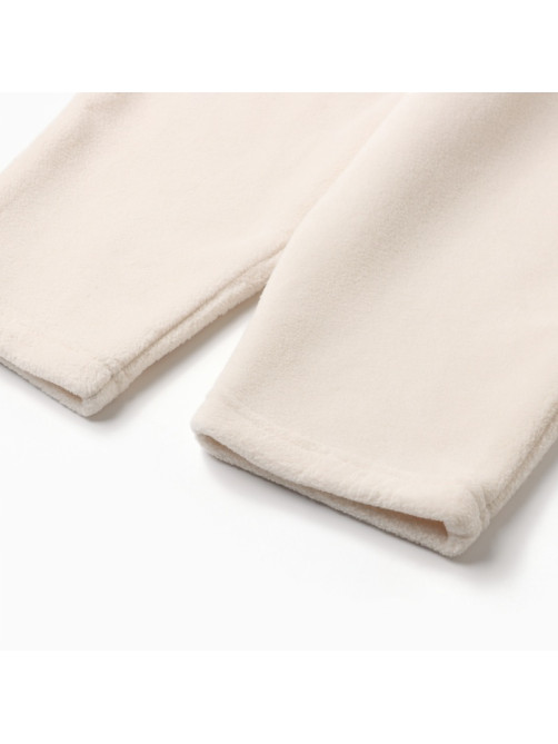 Брюки флисовые детские MINAKU: Fleece Soft, бежевые, рост 122 см