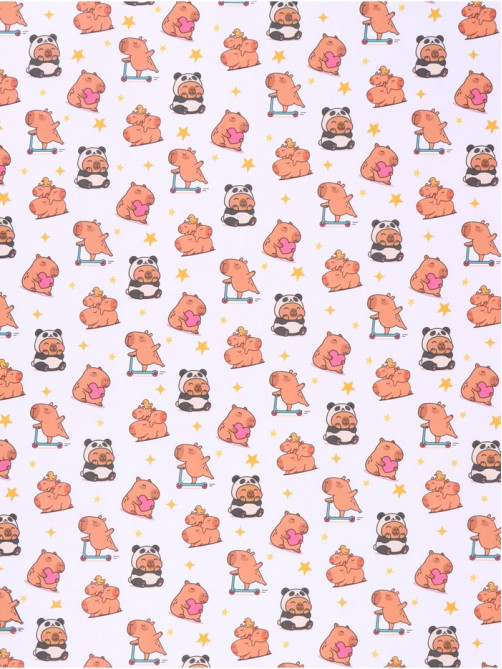 Бумага упаковочная крафт «Капибары», 70×100 см