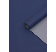Бумага упаковочная крафт, двусторонняя, серый, синий, 0.68×10±5% м