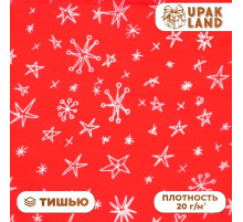 Бумага упаковочная тишью, новогодняя упаковка «Звёздочки - снежинки», 50×66 см