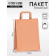 Пакет крафт без печати 22×12×28 см, плоская ручка