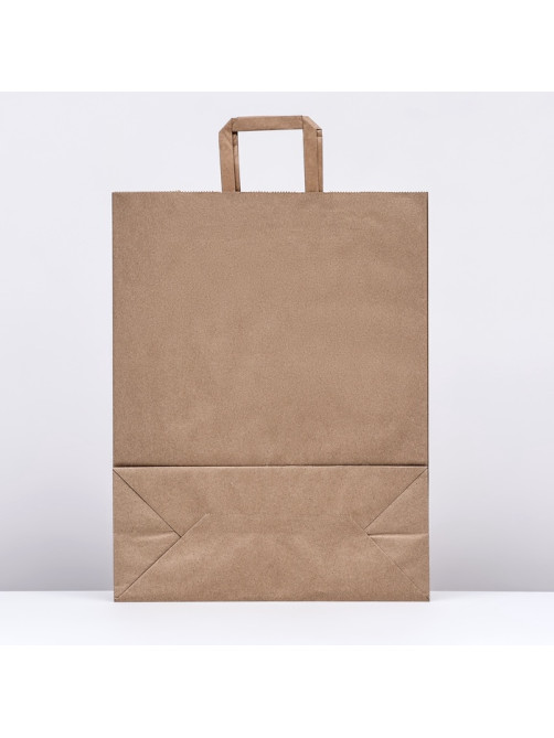 Пакет бумажный крафт, плоская ручка 35×15×45 см, 90 г/м²