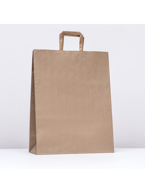 Пакет бумажный крафт, плоская ручка 35×15×45 см, 90 г/м²