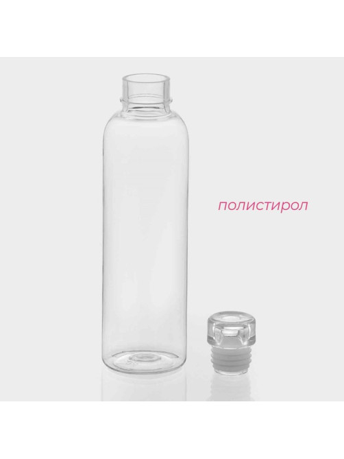 Бутылка для воды Доляна, 500 мл, 6×6×22.5 см, полистирол, цвет прозрачный