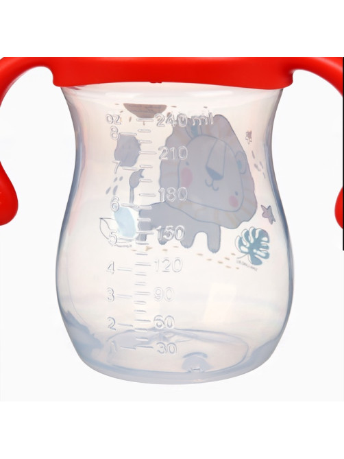 Бутылочка для кормления Крошка Я Baby time collection, широкое горло, от 6 мес., 240 мл, красная