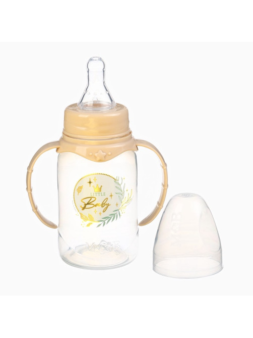 Бутылочка для кормления, новогодняя, Little Baby, классическое горло, с ручками, от 0 мес., 150 мл., цилиндр, M&B