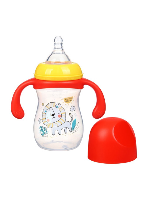 Бутылочка для кормления Крошка Я Baby time collection, широкое горло, от 6 мес., 240 мл, красная