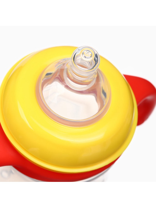 Бутылочка для кормления Крошка Я Baby time collection, широкое горло, от 6 мес., 240 мл, красная