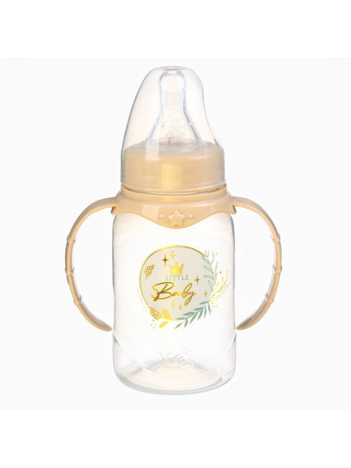Бутылочка для кормления, новогодняя, Little Baby, классическое горло, с ручками, от 0 мес., 150 мл., цилиндр, M&B