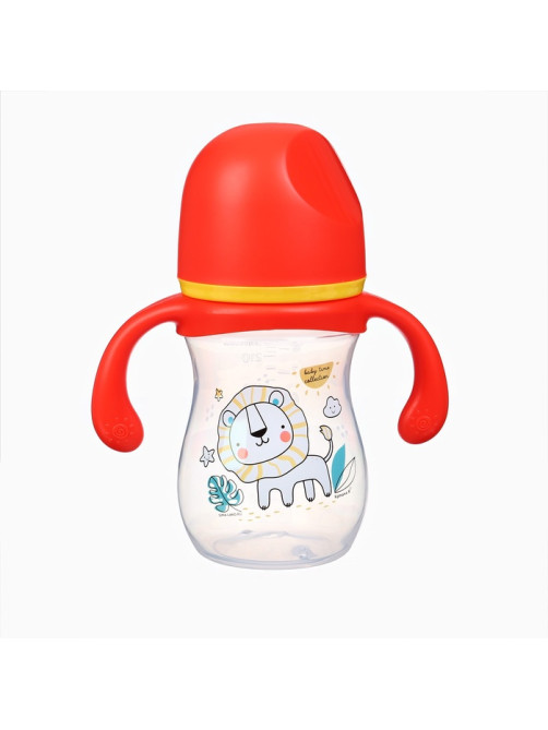 Бутылочка для кормления Крошка Я Baby time collection, широкое горло, от 6 мес., 240 мл, красная