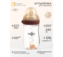 Бутылочка для кормления, антиколиковая, боросиликатное стекло, 240 мл M&B