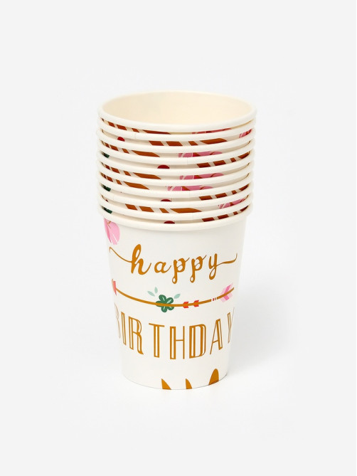 Стаканы одноразовые бумажные «Happy birthday», 10 шт.