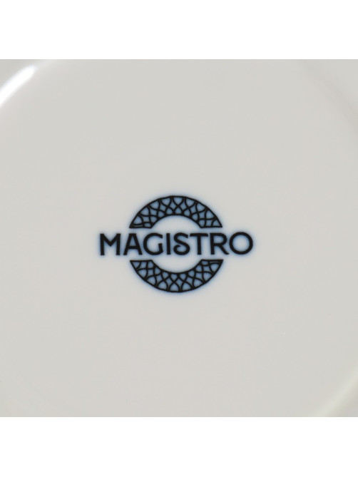 Чайная пара Magistro Mediterana, 2 предмета: чашка 250 мл, блюдце 16×15 см, фарфор, бежевая