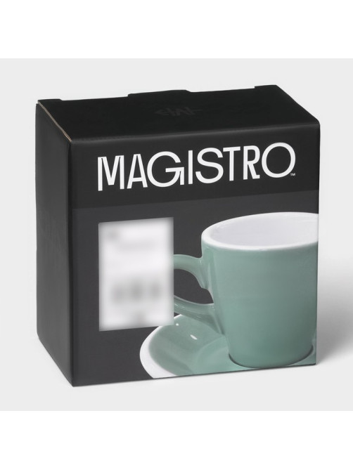 Кофейная пара Magistro Coffee time, 2 предмета: чашка 80 мл, блюдце d=12.5 см, фарфор, бирюзовая
