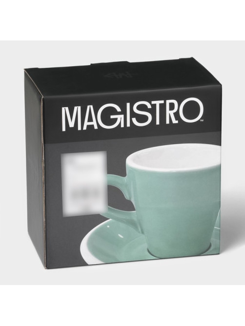 Кофейная пара Magistro Coffee time, 2 предмета: чашка 180 мл, блюдце d=14.5 см, фарфор, бирюзовая
