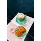 Кофейная пара Magistro Coffee time, 2 предмета: чашка 80 мл, блюдце d=12.5 см, фарфор, бирюзовая