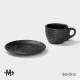 Кофейная пара Magistro Black style, 2 предмета: чашка 100 мл, блюдце d=12 см, фарфор, чёрная