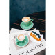 Кофейная пара Magistro Coffee time, 2 предмета: чашка 80 мл, блюдце d=12.5 см, фарфор, бирюзовая