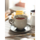 Чайная пара WY Floral Laceware, 2 предмета: чашка 300 мл, блюдце d=15 см, фарфор, белая, серая