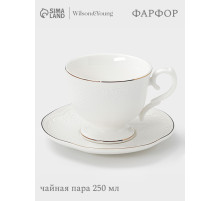 Чайная пара WY Empire, чашка 250 мл, блюдце d=10.4 см, фарфор, белая