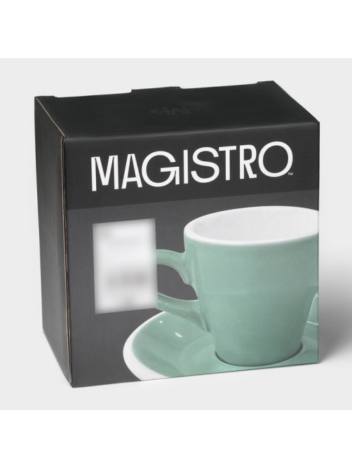 Кофейная пара Magistro Coffee time, 2 предмета: чашка 280 мл, блюдце d=15.5 см, фарфор, бирюзовая