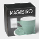 Кофейная пара Magistro Coffee time, 2 предмета: чашка 280 мл, блюдце d=15.5 см, фарфор, бирюзовая