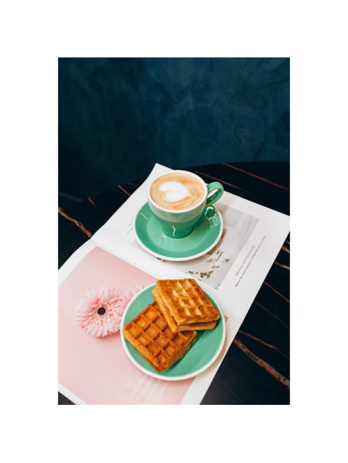 Кофейная пара Magistro Coffee time, 2 предмета: чашка 180 мл, блюдце d=14.5 см, фарфор, бирюзовая