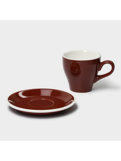 Кофейная пара Magistro Coffee time, 2 предмета: чашка 280 мл, блюдце d=15.5 см, фарфор, коричневая