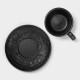 Кофейная пара Magistro Black style, 2 предмета: чашка 100 мл, блюдце d=12 см, фарфор, чёрная