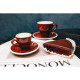 Кофейная пара Magistro Coffee time, 2 предмета: чашка 280 мл, блюдце d=15.5 см, фарфор, коричневая