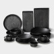 Чайная пара Magistro Black style, 2 предмета: чашка 200 мл, блюдце d=14.5 см, фарфор, чёрная